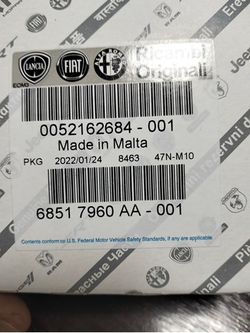 Вимикач сигналу гальмування 52162684 FIAT
