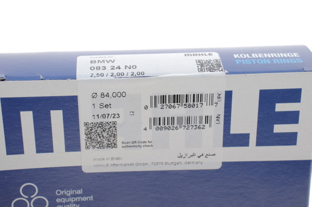 Кільця поршневі на 1 циліндр, STD. 08324N0 MAHLE