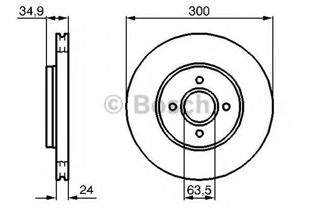 Гальмо дискове переднє 0986479048 BOSCH