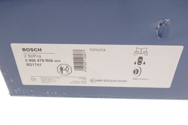 Дискові гальма 0986479R06 BOSCH