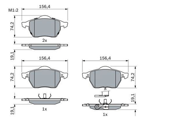 Колодки гальмівні передні, дискові 0986494018 BOSCH