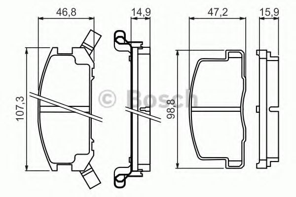 Колодки на гальмо задній дисковий 0986494412 BOSCH