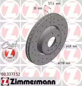 Диск переднього гальма 100337752 ZIMMERMANN