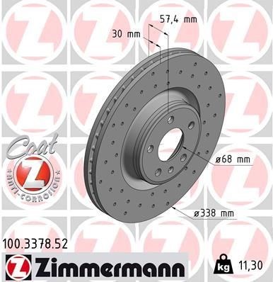 Диск переднього гальма 100337852 ZIMMERMANN