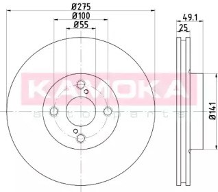 Диск гальмівний передній 103255 KAMOKA