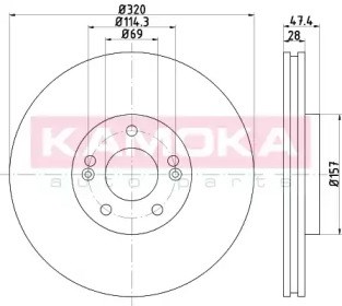 Диск переднього гальма 103296 KAMOKA