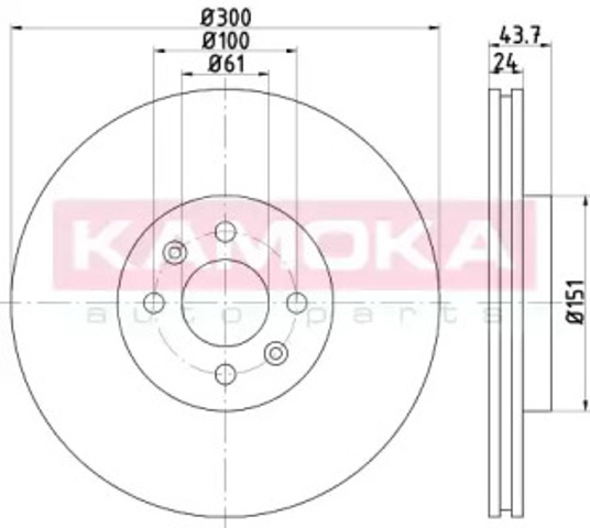 Диск переднього гальма 1033026 KAMOKA