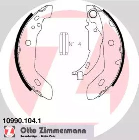 Гальма робочі задні ножні і гальмівні барабани 109901041 ZIMMERMANN