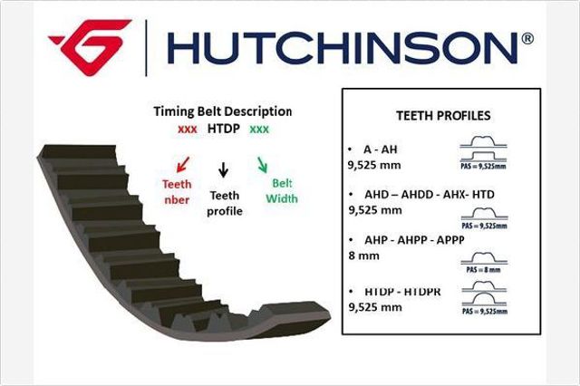Ремінь двигуна 145HTDP25 HUTCHINSON