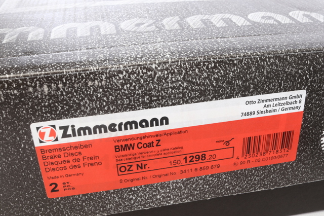 Диск переднього гальма 150129820 ZIMMERMANN