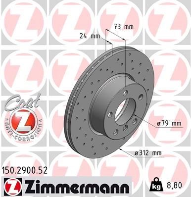 Гальмо дискове переднє 150290052 ZIMMERMANN