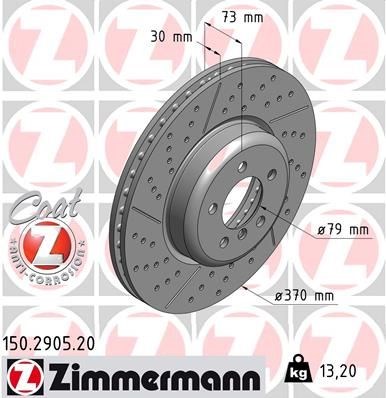 Диск переднього гальма 150290520 ZIMMERMANN