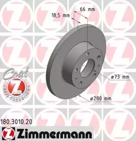 Диск переднього гальма 180301020 ZIMMERMANN