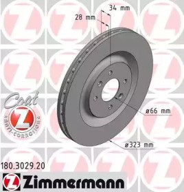 Диск гальмівний передній 180302920 ZIMMERMANN
