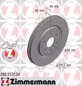 Диск гальмівний передній 200253120 ZIMMERMANN