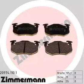 Колодки гальмівні задні, дискові 209741101 ZIMMERMANN
