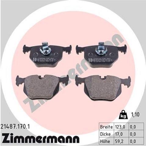 Комплект задніх колодок 214871701 ZIMMERMANN