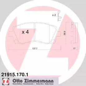Дискові гальма 219151701 ZIMMERMANN