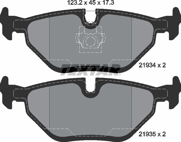 Задні колодки 2193402 TEXTAR