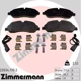 Колодки гальмівні передні, дискові 220341702 ZIMMERMANN