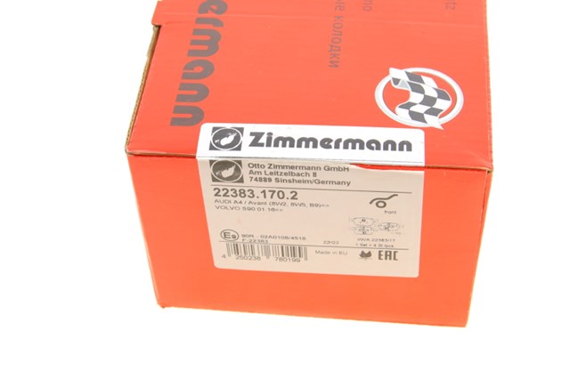 Передні гальмівні колодки 223831702 ZIMMERMANN