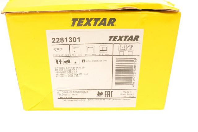 Гальмівні колодки 2281301 TEXTAR