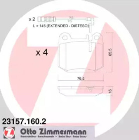 Задні колодки 231571602 ZIMMERMANN