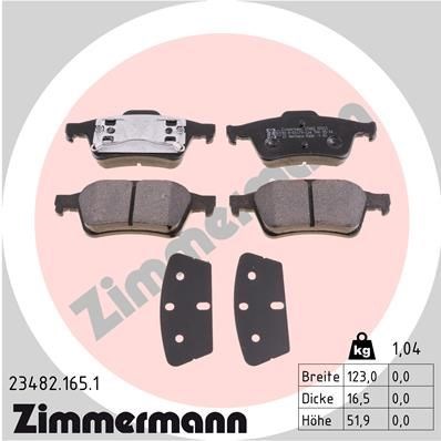 Задні дискові колодки 234821651 ZIMMERMANN