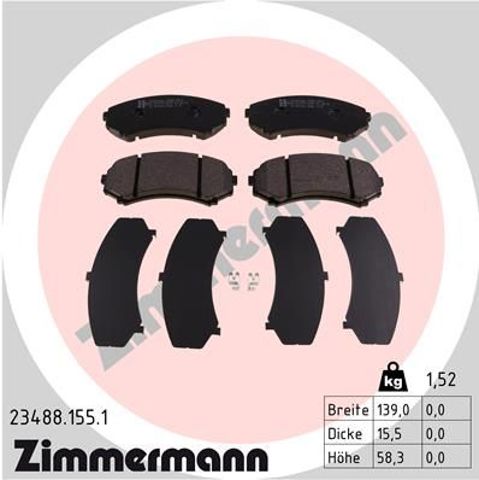 Гальмівні колодки 234881551 ZIMMERMANN