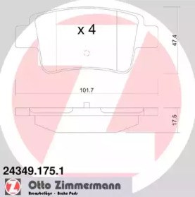 Колодки гальмові задні, дискові 243491751 ZIMMERMANN