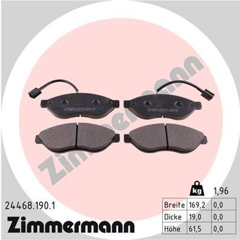 Колодки передні 244681901 ZIMMERMANN