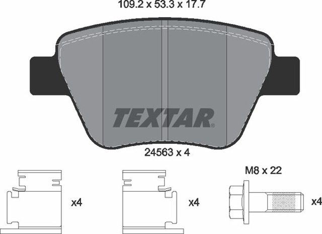 Колодки на гальмо задній дисковий 2456301 TEXTAR