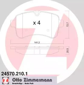 Задні гальмівні колодки 245702101 ZIMMERMANN