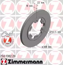 Задні дискові гальма 250138220 ZIMMERMANN