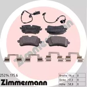 Колодки гальмівні задні, дискові 252141756 ZIMMERMANN