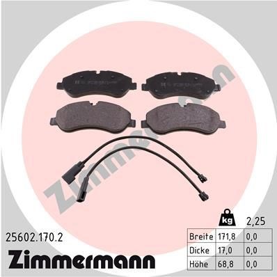 Колодки гальмівні передні, дискові 256021702 ZIMMERMANN