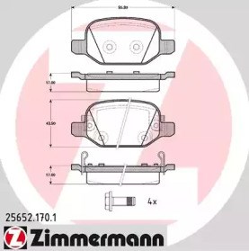 Задні дискові колодки 256521701 ZIMMERMANN