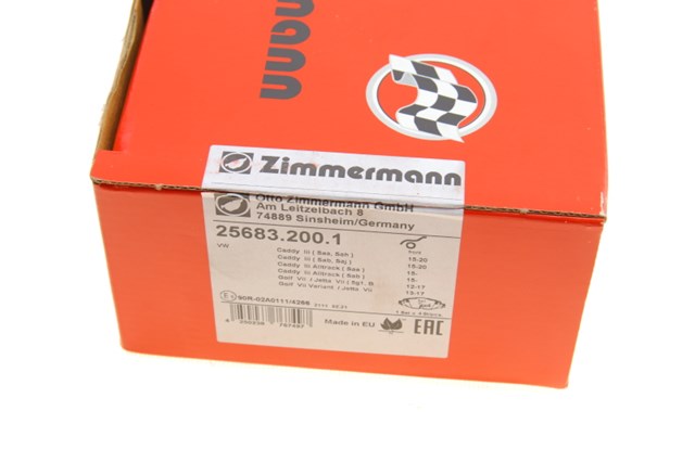 Передні гальмівні колодки 256832001 ZIMMERMANN