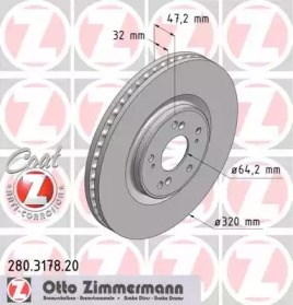 Гальмо дискове переднє 280317820 ZIMMERMANN