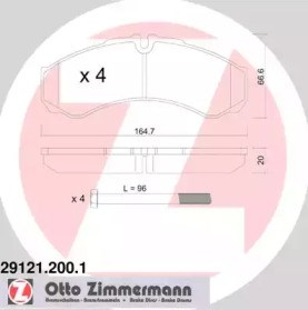 Колодки на гальмо задній дисковий 291212001 ZIMMERMANN