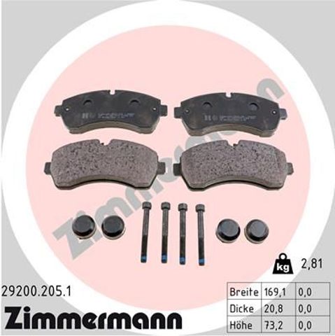 Колодки передні 292002051 ZIMMERMANN