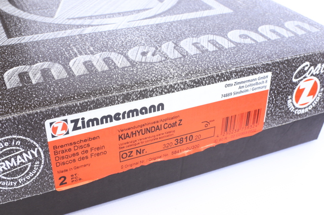Диск заднього гальма 320381020 ZIMMERMANN
