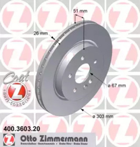 Гальмо дискове переднє 400360320 ZIMMERMANN