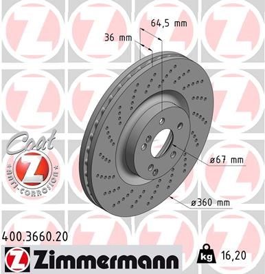 Гальмо дискове переднє 400366020 ZIMMERMANN