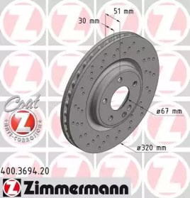 Диск гальмівний передній 400369420 ZIMMERMANN