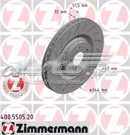 Диск переднього гальма 400550520 ZIMMERMANN
