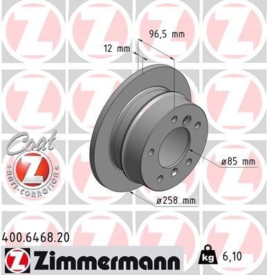 Диск гальмівний задній 400646820 ZIMMERMANN