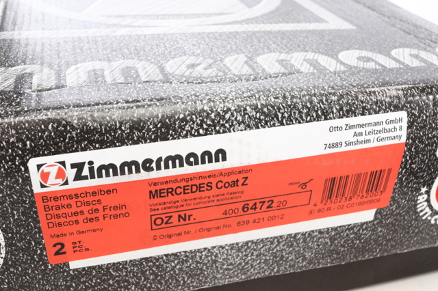 Диск переднього гальма 400647220 ZIMMERMANN