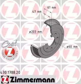 Барабан гальмівний задній 430178820 ZIMMERMANN