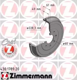 Барабан гальмівний задній 430178920 ZIMMERMANN